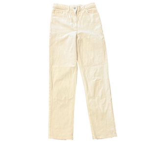 Wilfred cream straight leg jeans, size 2